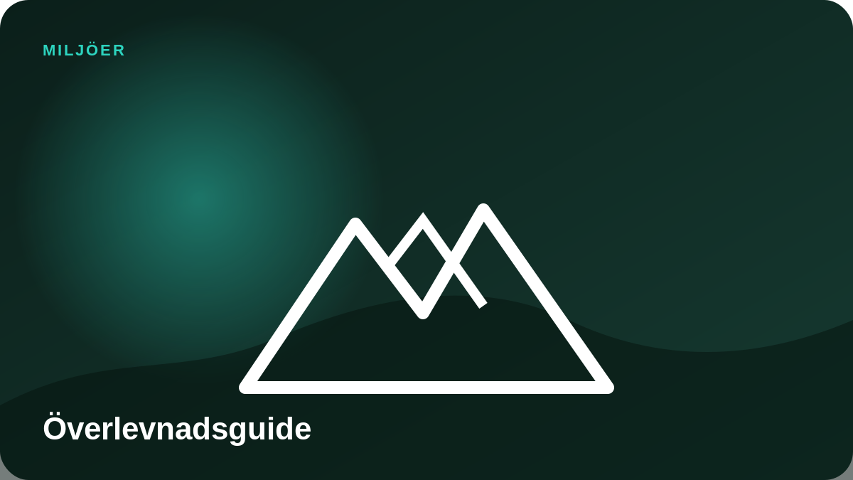 Stiliserad illustration av berg, kompass och läger i svensk natur