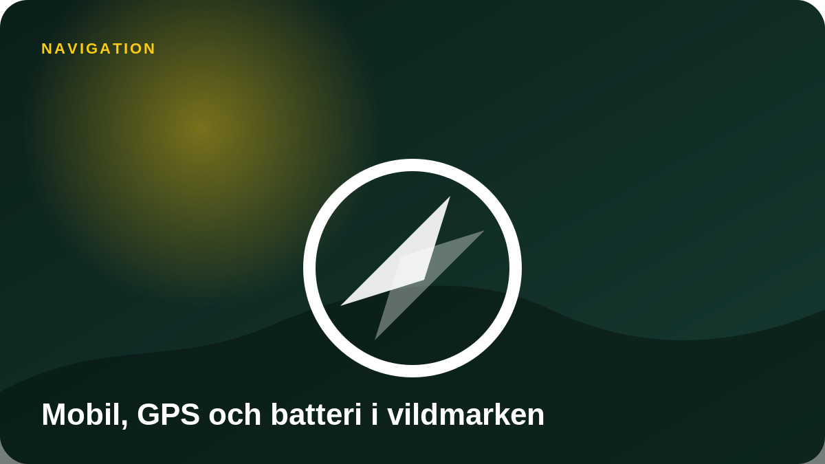 Illustration: Mobil, GPS och batteri i vildmarken