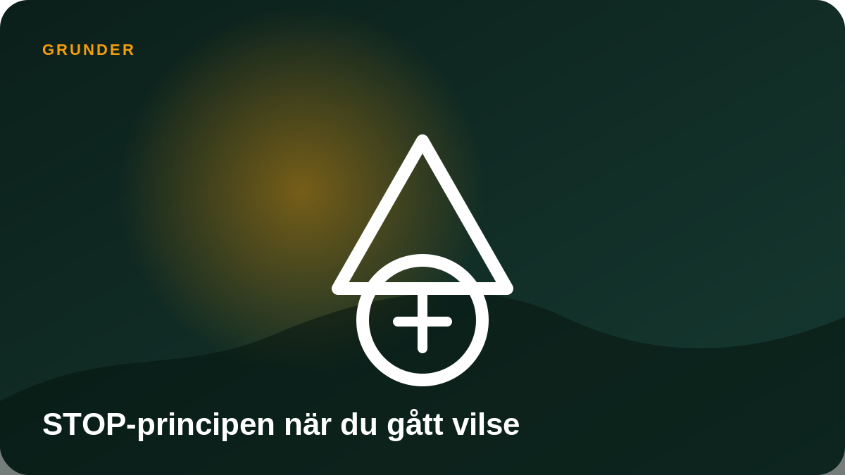 Illustration: STOP-principen när du gått vilse